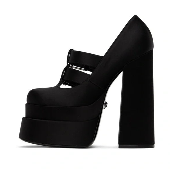 VERSACE Black Aevitas Heels 38.5 8.5 $895 - Picture 4 of 10